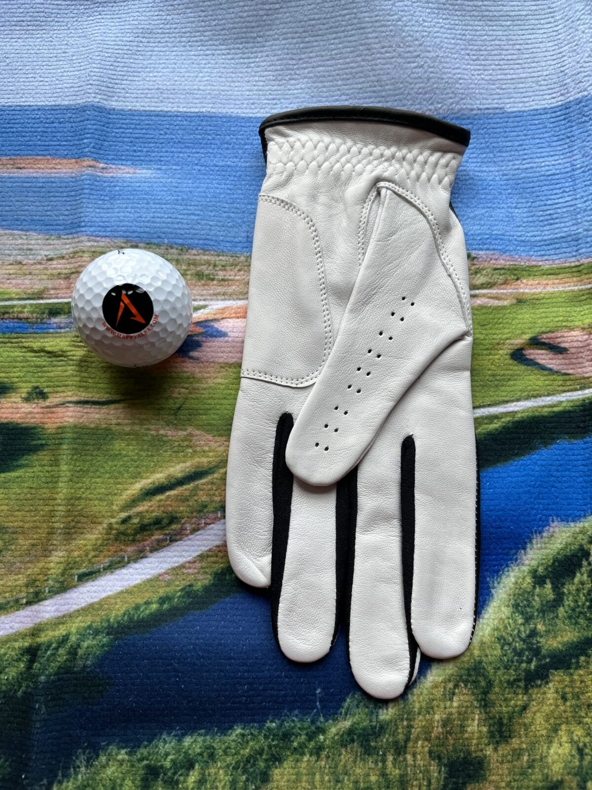Svart-gul golfhandske